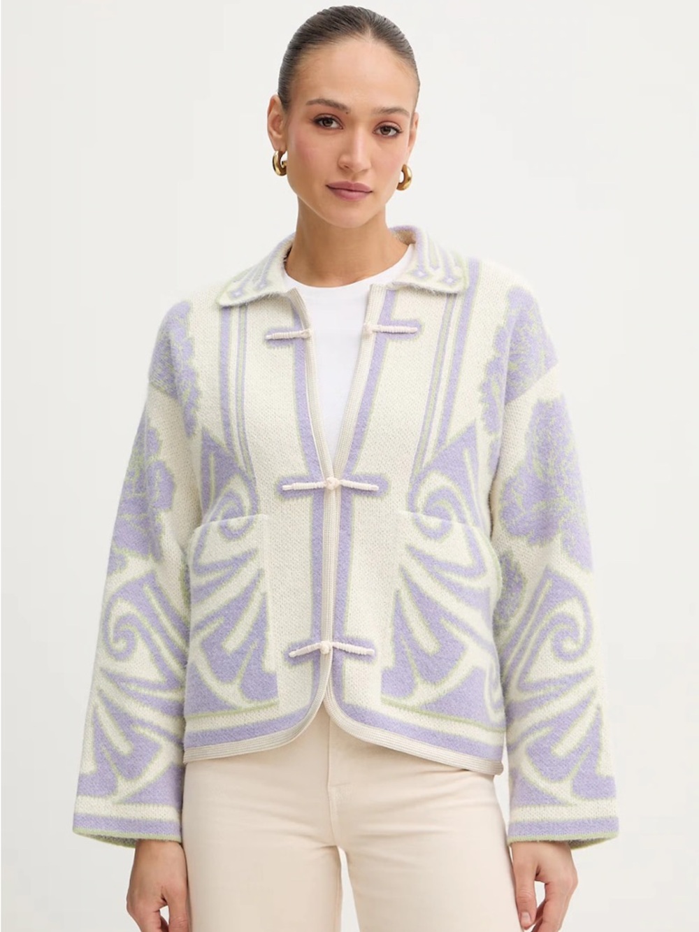 Forte Forte peonia my love cardigan coat in lilac
